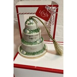 Lenox 2020 Our First Christmas Together Cake Ornament Unused In Original Box